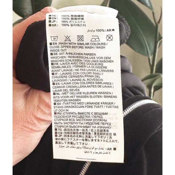 Onepiece Black Hooded Jumpsuit with White Details - Picture 9 of 9